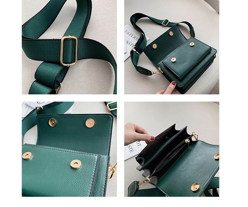 Fashion Green Wide Simple Hand Shoulder Crossbody Bag,Shoulder bags