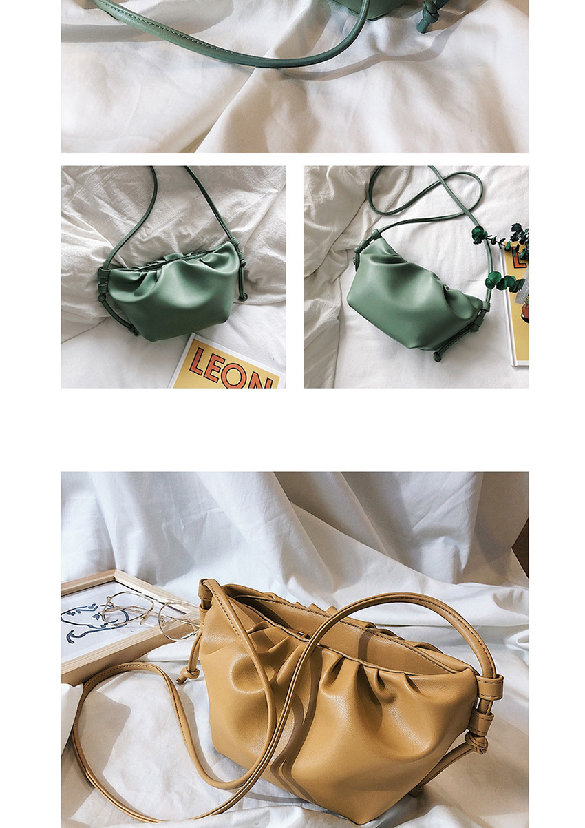 Fashion Green Pleated Knotted Shoulder Strap Shoulder Bag,Shoulder bags
