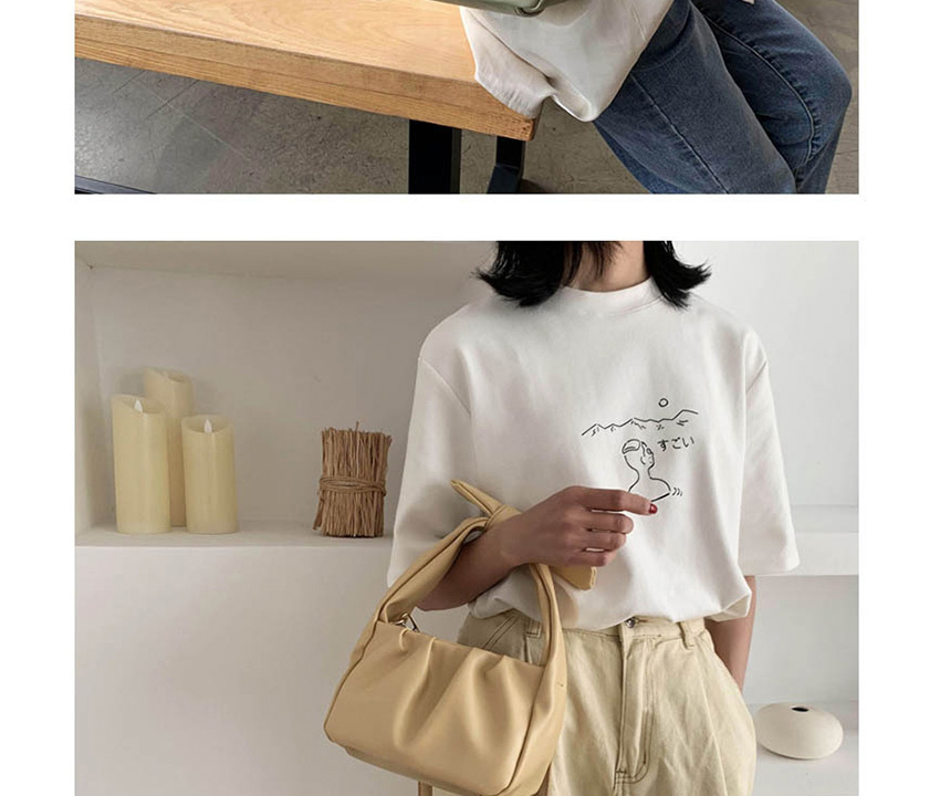 Fashion Off-white Pleated Shoulder Bag,Shoulder bags