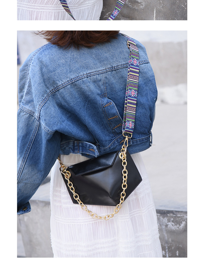 Fashion Black Geometric Envelope Chain Diagonal Cross Clutch Bag,Shoulder bags