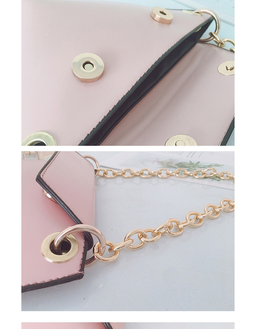 Fashion Pink Geometric Envelope Chain Diagonal Cross Clutch Bag,Shoulder bags