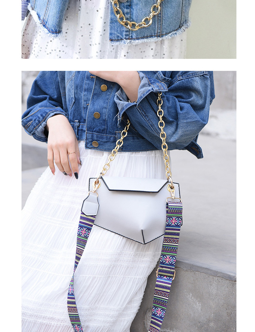 Fashion White Geometric Envelope Chain Diagonal Cross Clutch Bag,Shoulder bags