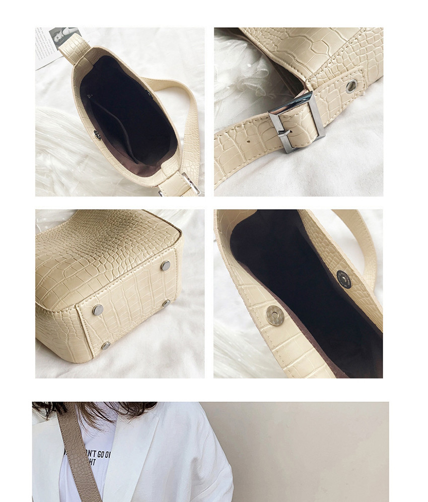 Fashion Off-white Crocodile Shoulder Crossbody Bag,Shoulder bags