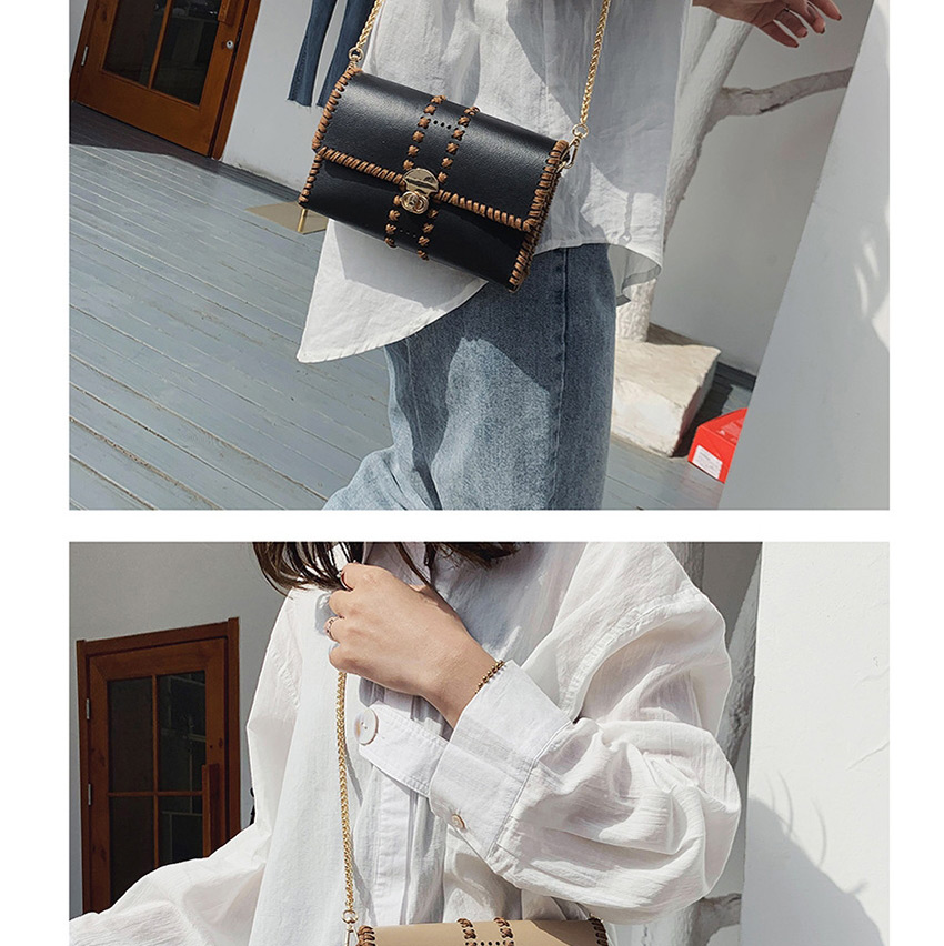Fashion Khaki Chain Embroidered Shoulder Bag,Shoulder bags