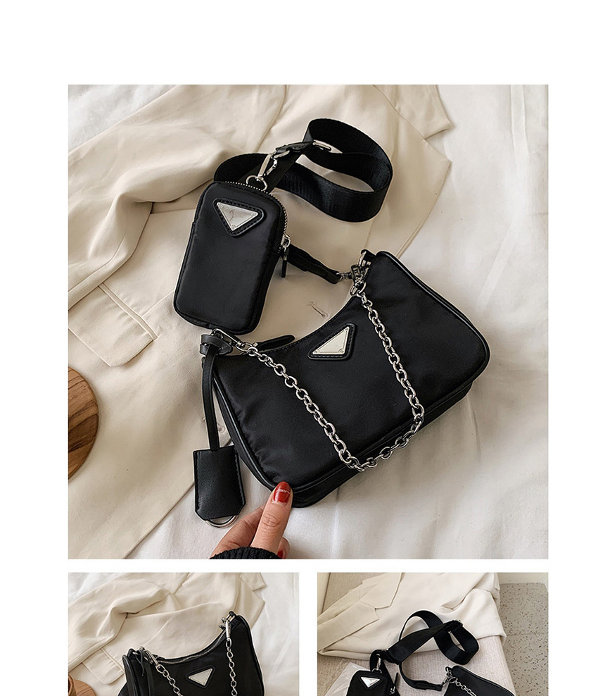 Fashion Black Nylon Chain Cross Body Shoulder Bag,Shoulder bags