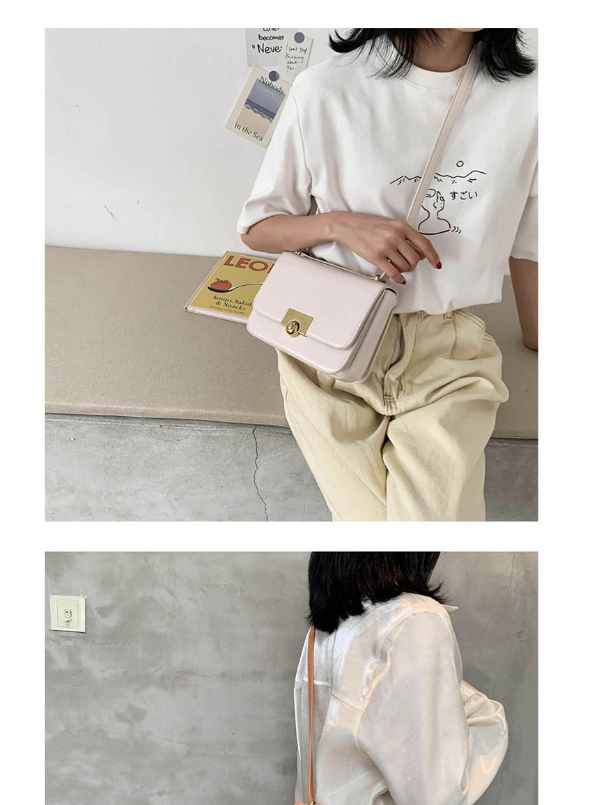 Fashion Brown Locked Contrast Shoulder Crossbody Bag,Shoulder bags