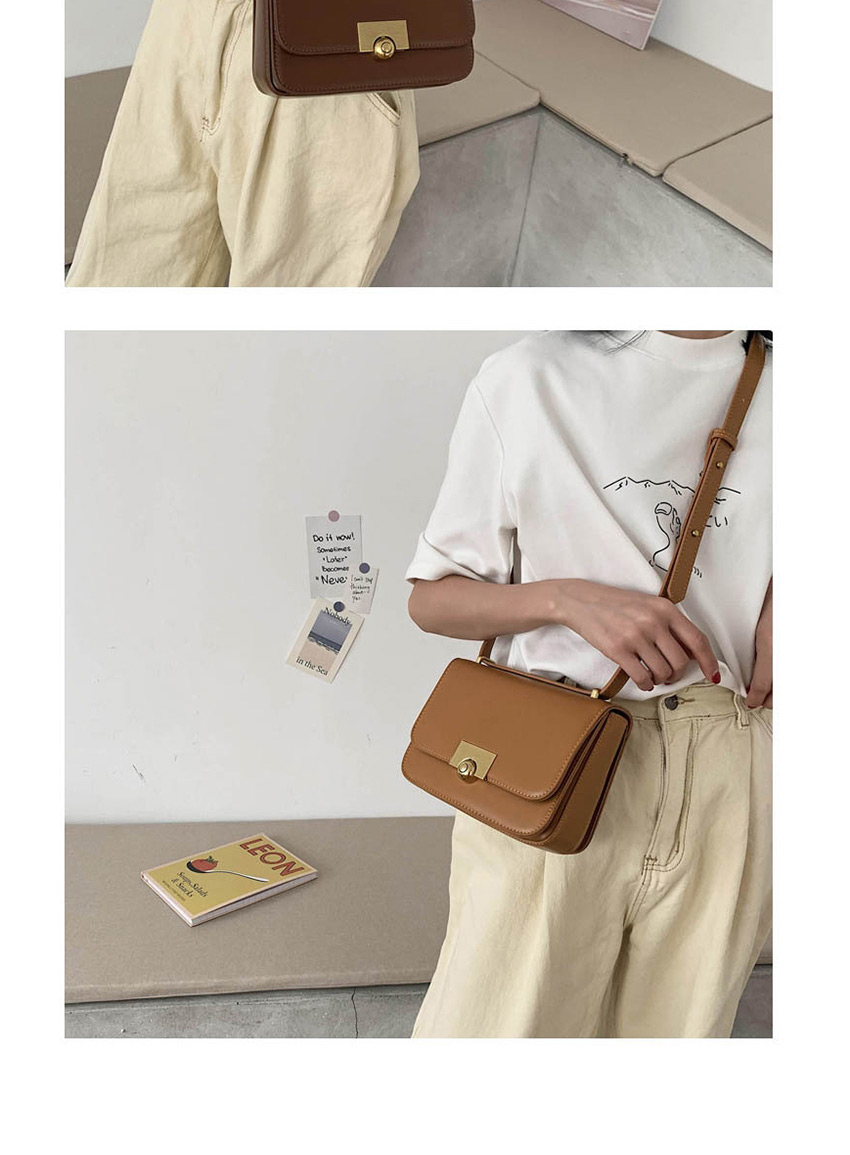 Fashion Black Locked Contrast Shoulder Crossbody Bag,Shoulder bags