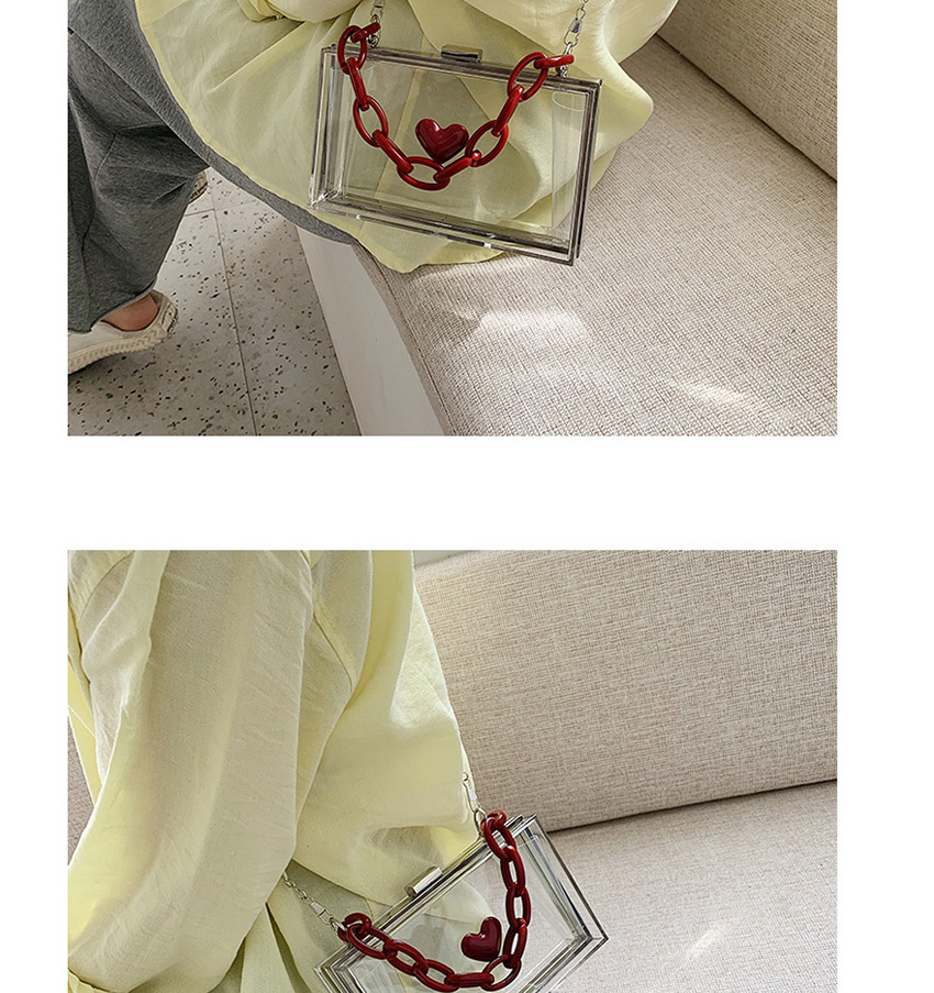 Fashion White Chunky Chain Transparent Handbag Shoulder Crossbody Bag,Handbags