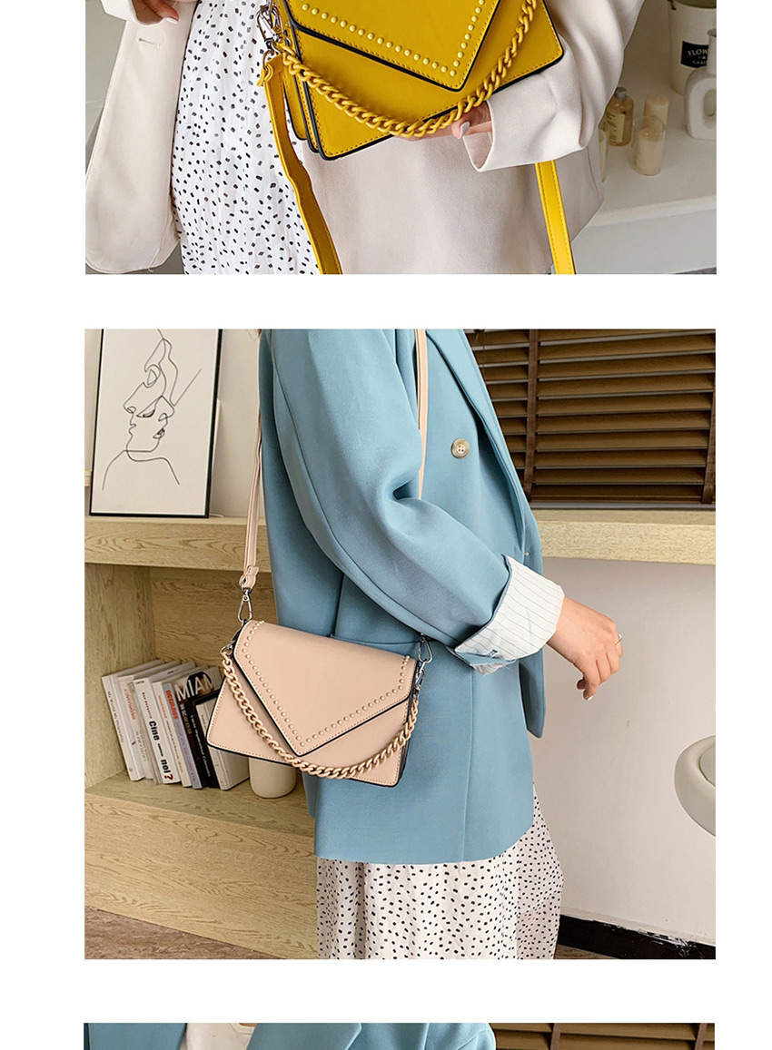 Fashion Khaki Studded Chain Shoulder Bag,Shoulder bags