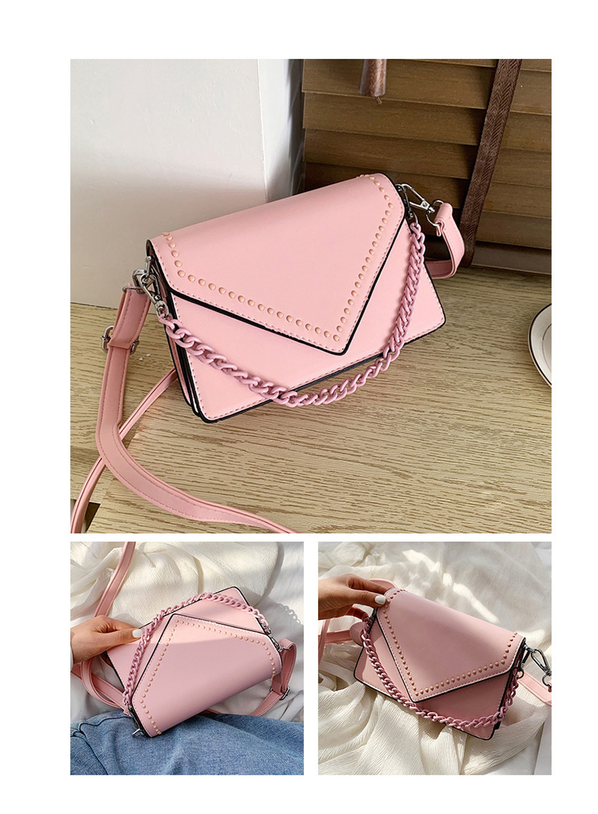 Fashion Pink Studded Chain Shoulder Bag,Shoulder bags