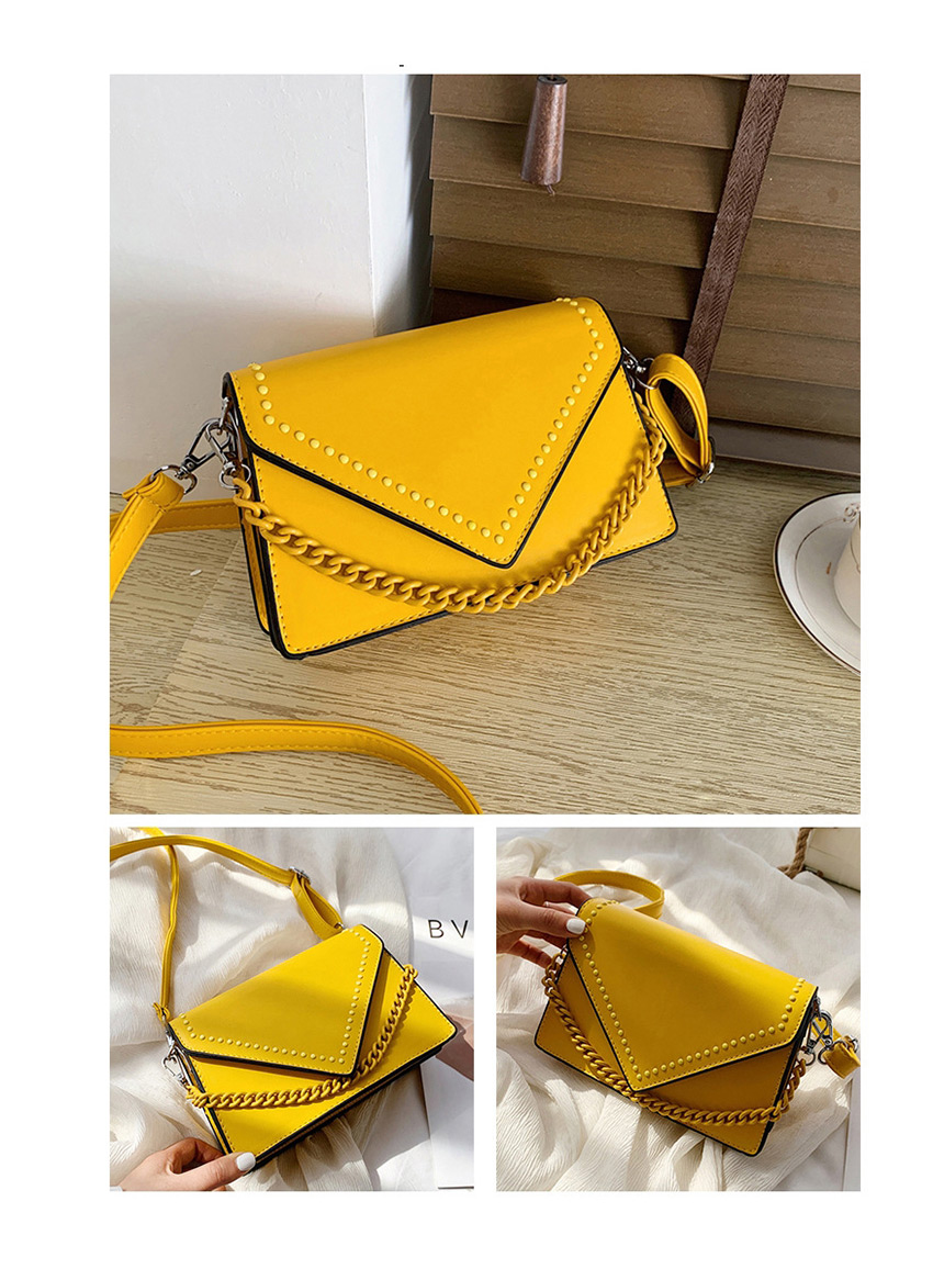 Fashion Yellow Studded Chain Shoulder Bag,Shoulder bags