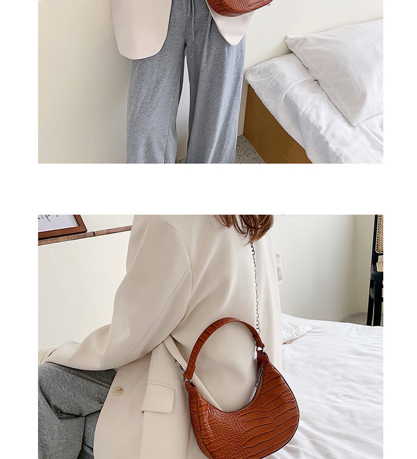 Fashion Coffee Color Chain Crescent Shoulder Bag,Shoulder bags
