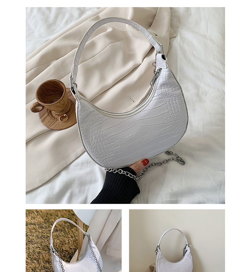Fashion Brown Chain Crescent Shoulder Bag,Shoulder bags