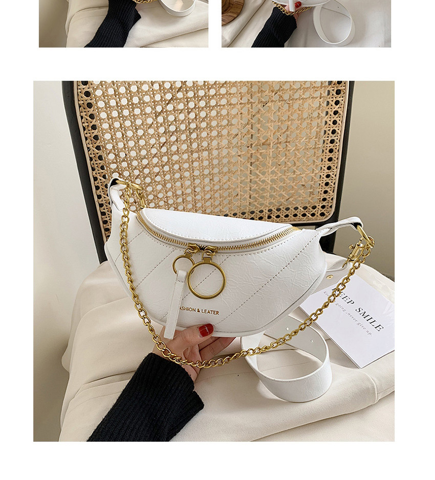 Fashion White Rhombus Embroidered Double-shoulder Shoulder Bag,Shoulder bags