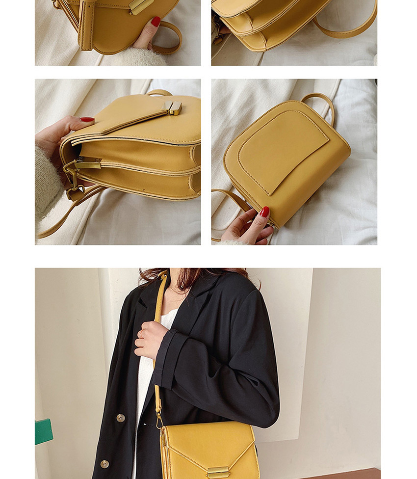 Fashion Yellow Flap Square Buckle Shoulder Crossbody Bag,Shoulder bags