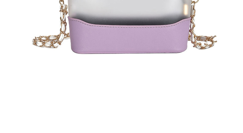 Fashion Purple Transparent Stitched Contrast Fringe Chain Shoulder Bag,Shoulder bags