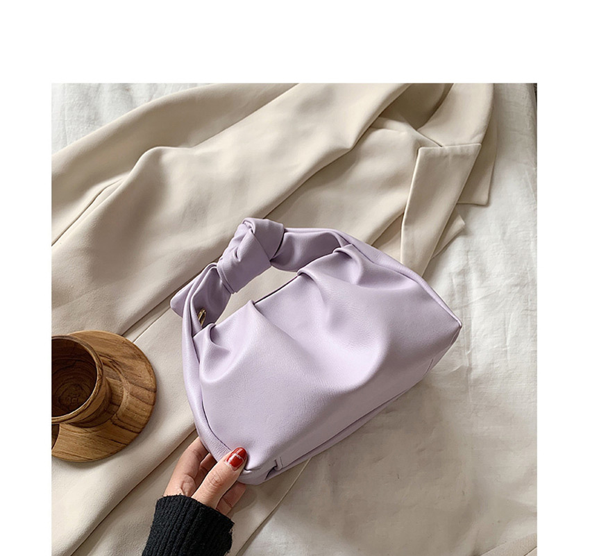 Fashion Purple Knotted Shoulder Strap Pleated Shoulder Bag,Messenger bags