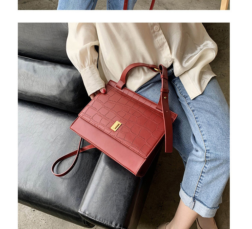 Fashion Red Wine Stone Pattern Shoulder Bag Crossbody Bag,Handbags