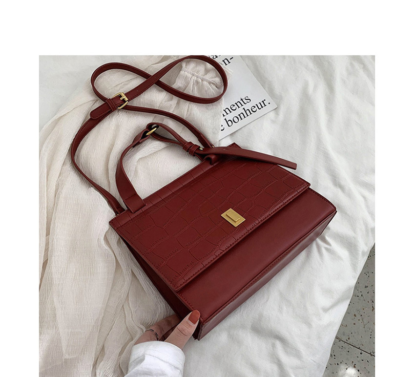 Fashion Red Wine Stone Pattern Shoulder Bag Crossbody Bag,Handbags