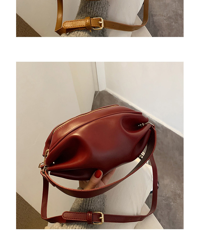 Fashion Brown Pleated Chain Shoulder Bag Crossbody Bag,Handbags