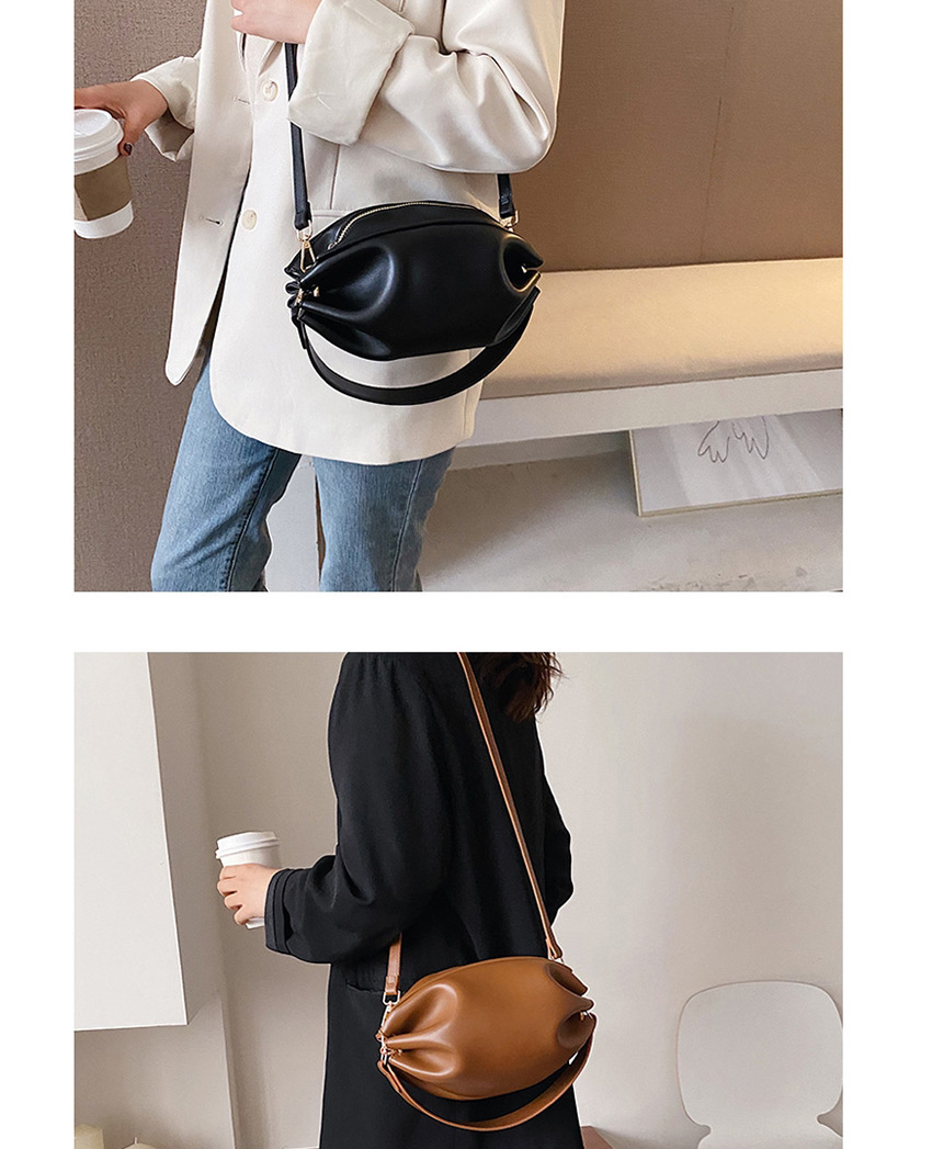 Fashion Creamy-white Pleated Chain Shoulder Bag Crossbody Bag,Handbags