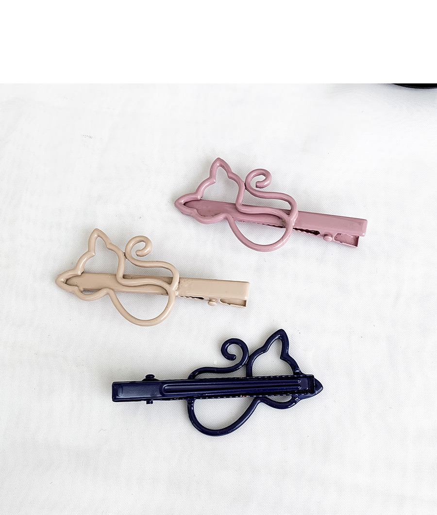 Fashion Pink Alloy Cat Duckbill Clip,Hairpins