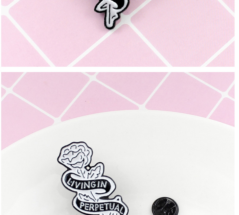 Fashion White Living In Perpetual Sin Badge Brooch,Korean Brooches