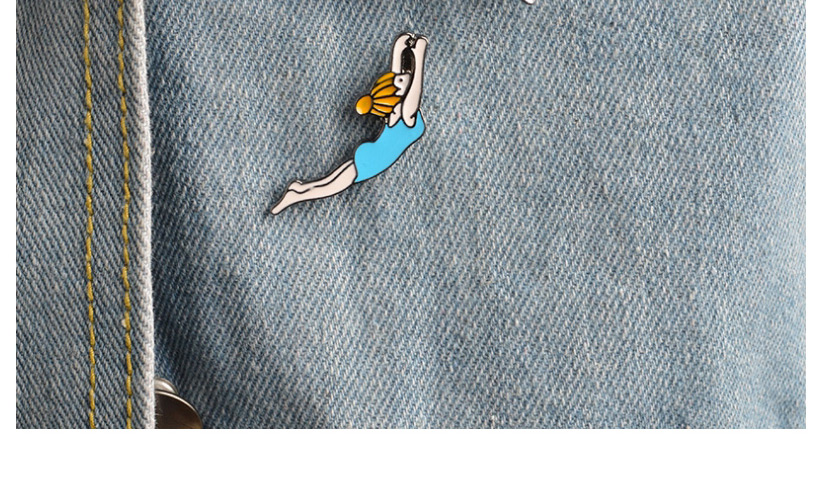 Fashion Left Blue Female Sailor Swimming Pin,Korean Brooches