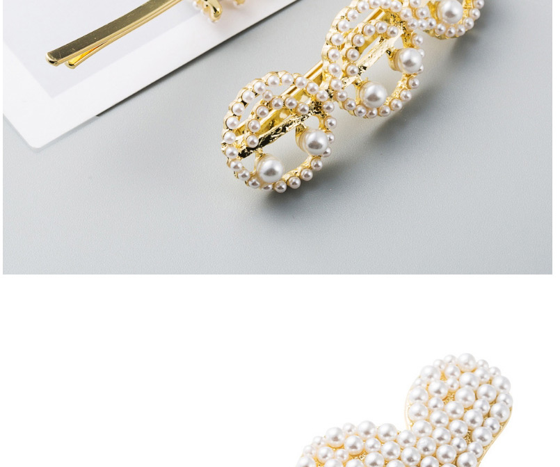 Fashion Golden Pearl Letter Alloy Clip,Hairpins