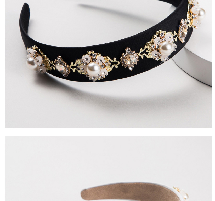 Fashion White Diamond And Pearl Flower Broadband Hair Band,Head Band