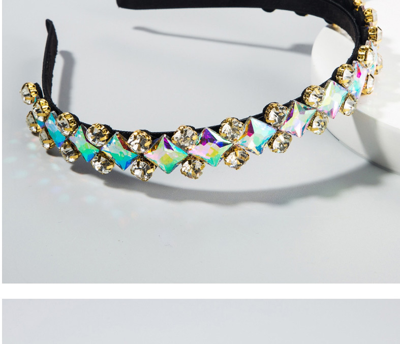 Fashion Ab Color Fine-edged Headband With Glass Diamonds,Head Band