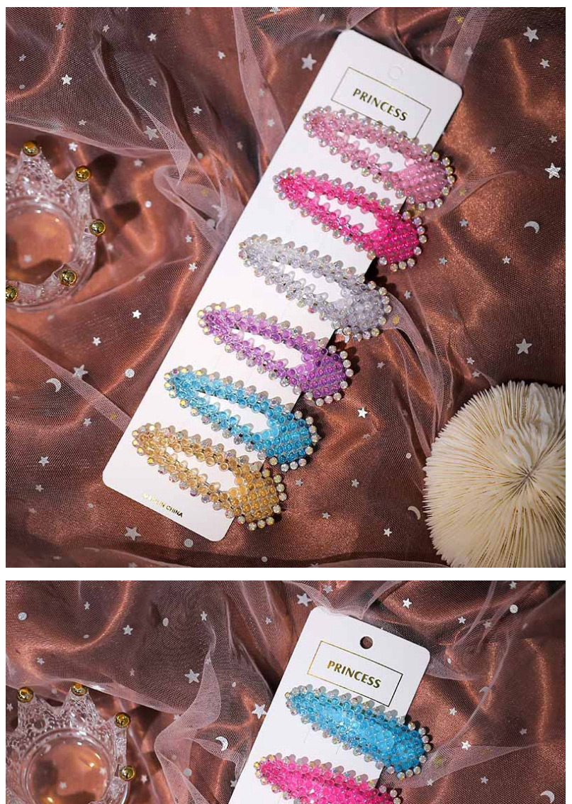 Fashion Color Mixing Geometric Triangle Hairpin Set With Colored Diamonds,Hairpins