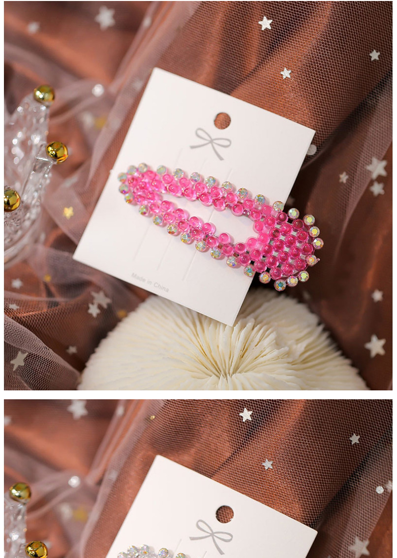 Fashion Pink Triangle Hollow Hairpin With Diamonds,Hairpins