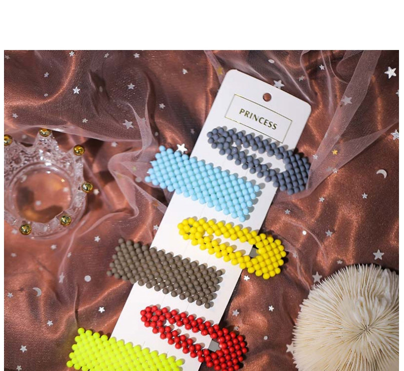 Fashion Color Mixing Resin Geometric Rectangular Hairpin Set,Hairpins