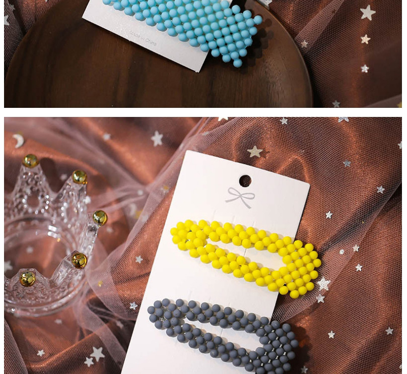 Fashion Color Mixing Resin Geometric Rectangular Hairpin Set,Hairpins
