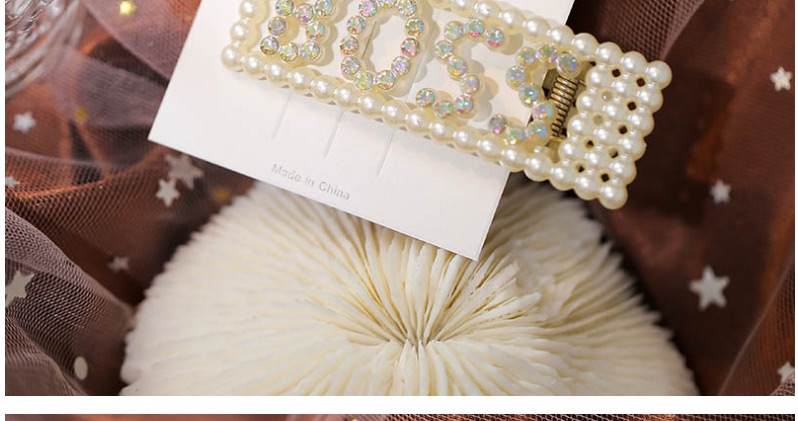 Fashion White Diamond And Pearl Pearl Hollow Hairpin,Hairpins