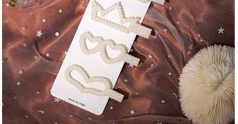 Fashion White Hand Woven String Pearl Bow Hollow Hair Clip,Hairpins