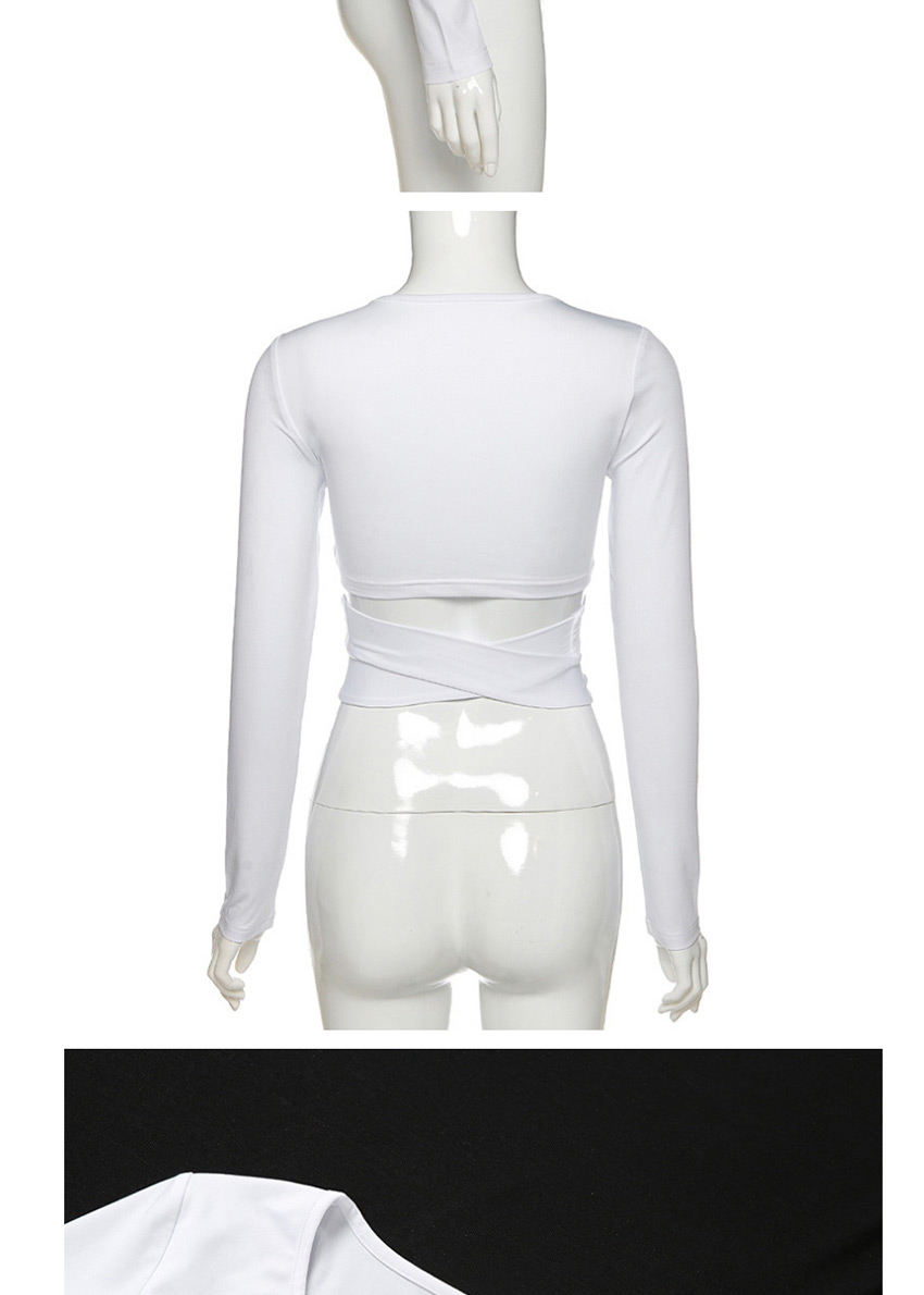 Fashion White Short-sleeved T-shirt With Round Neck And Long Sleeves,Tank Tops & Camis