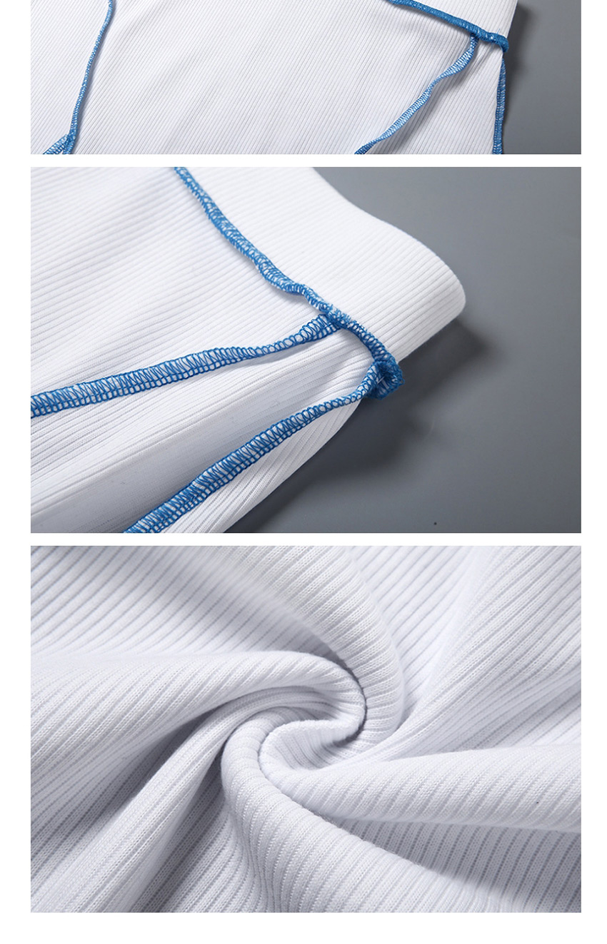 Fashion White Short-sleeved Word Collar T-shirt High Waist Bag Hip Skirt Suit,Tank Tops & Camis