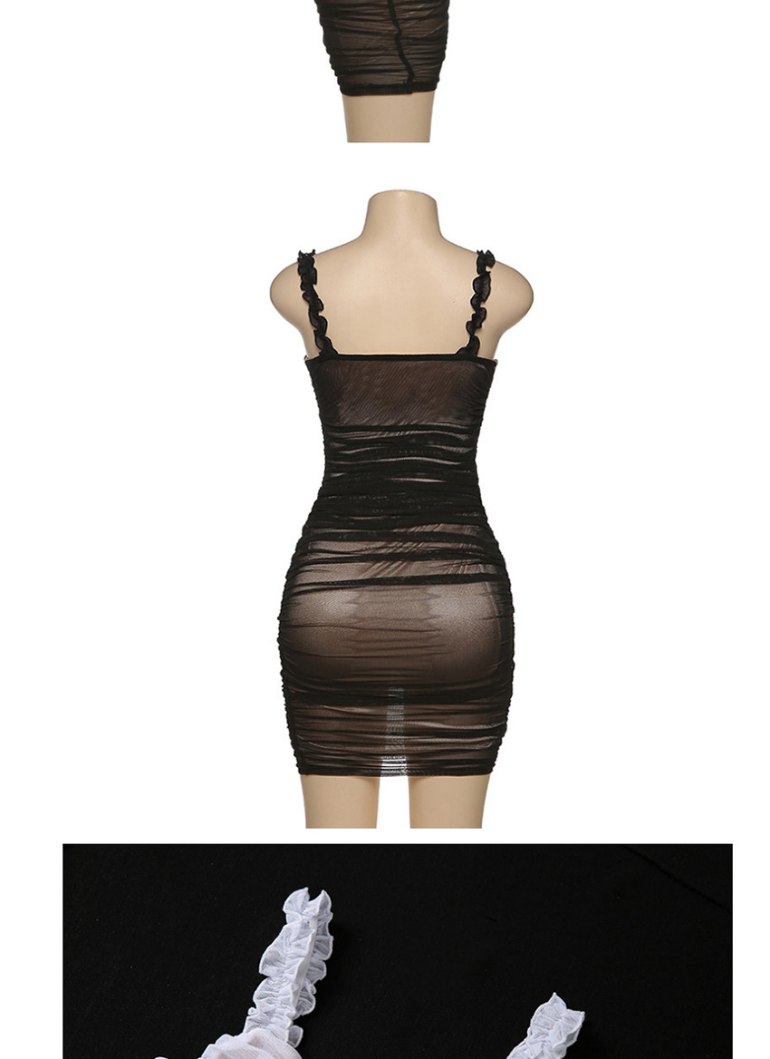 Fashion Black Strapless Neckline Halter Pleated Bag Hip Dress,Long Dress