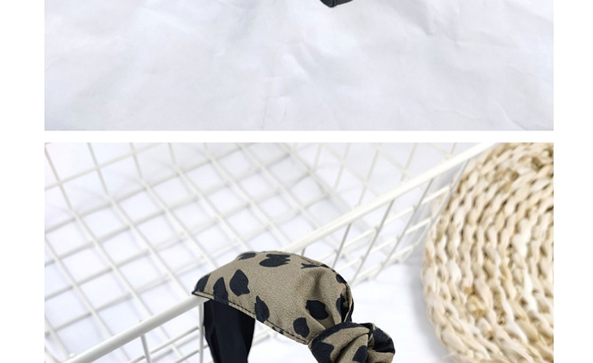 Fashion Black Knotted Headband With Fine-edged Leopard Print,Head Band