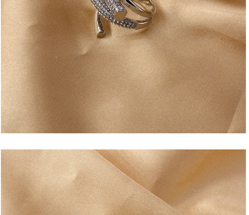 Fashion Silver Adjustable Open Ring With Rhinestone Geometry,Fashion Rings