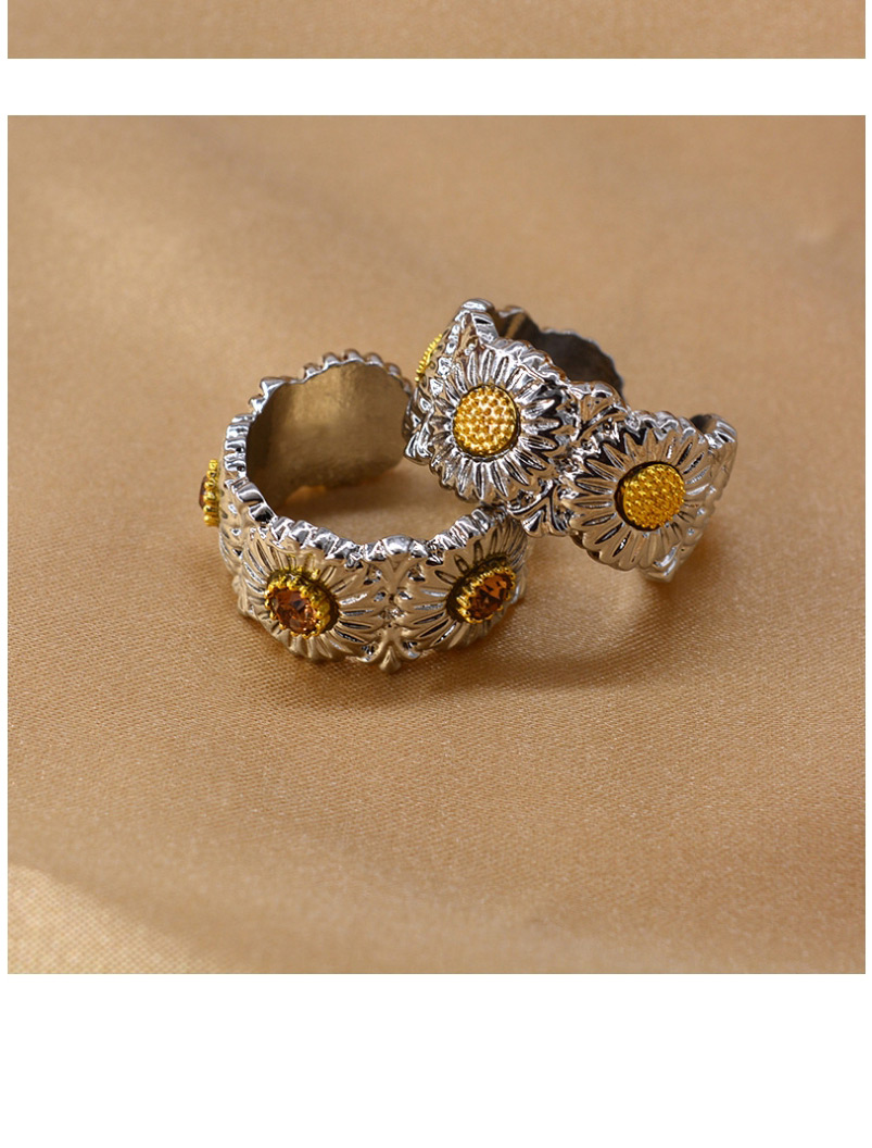 Fashion Diamond Small Daisy Diamond Adjustable Ring,Fashion Rings