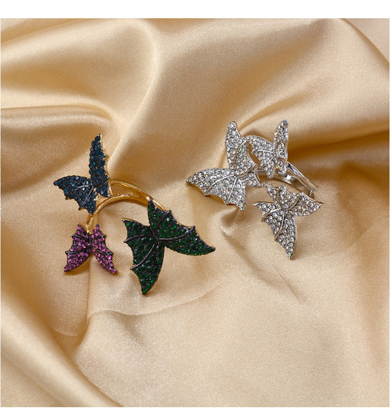 Fashion Golden Three-dimensional Three Butterfly Micro-set Zircon Open Ring,Fashion Rings
