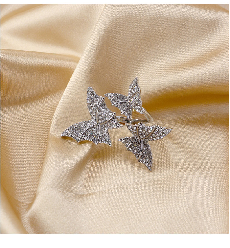 Fashion Silver Three-dimensional Three Butterfly Micro-set Zircon Open Ring,Fashion Rings