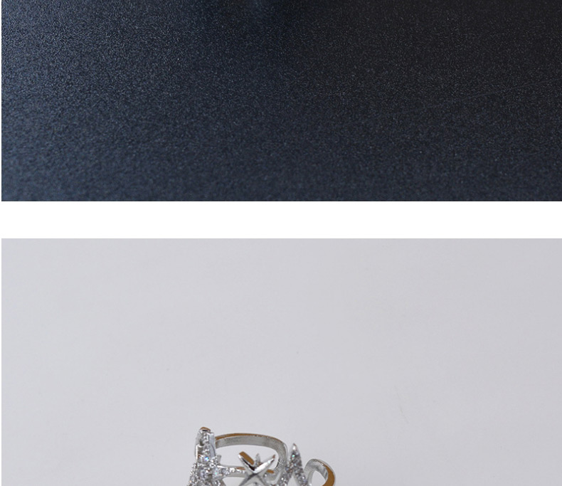 Fashion Silver Snowflake Hollow Micro-set Zircon Open Ring,Fashion Rings