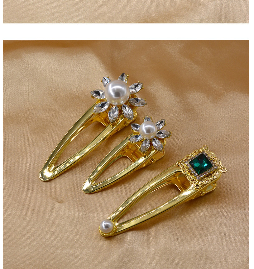 Fashion Green Diamond Crystal Pearl Hairpin,Hairpins