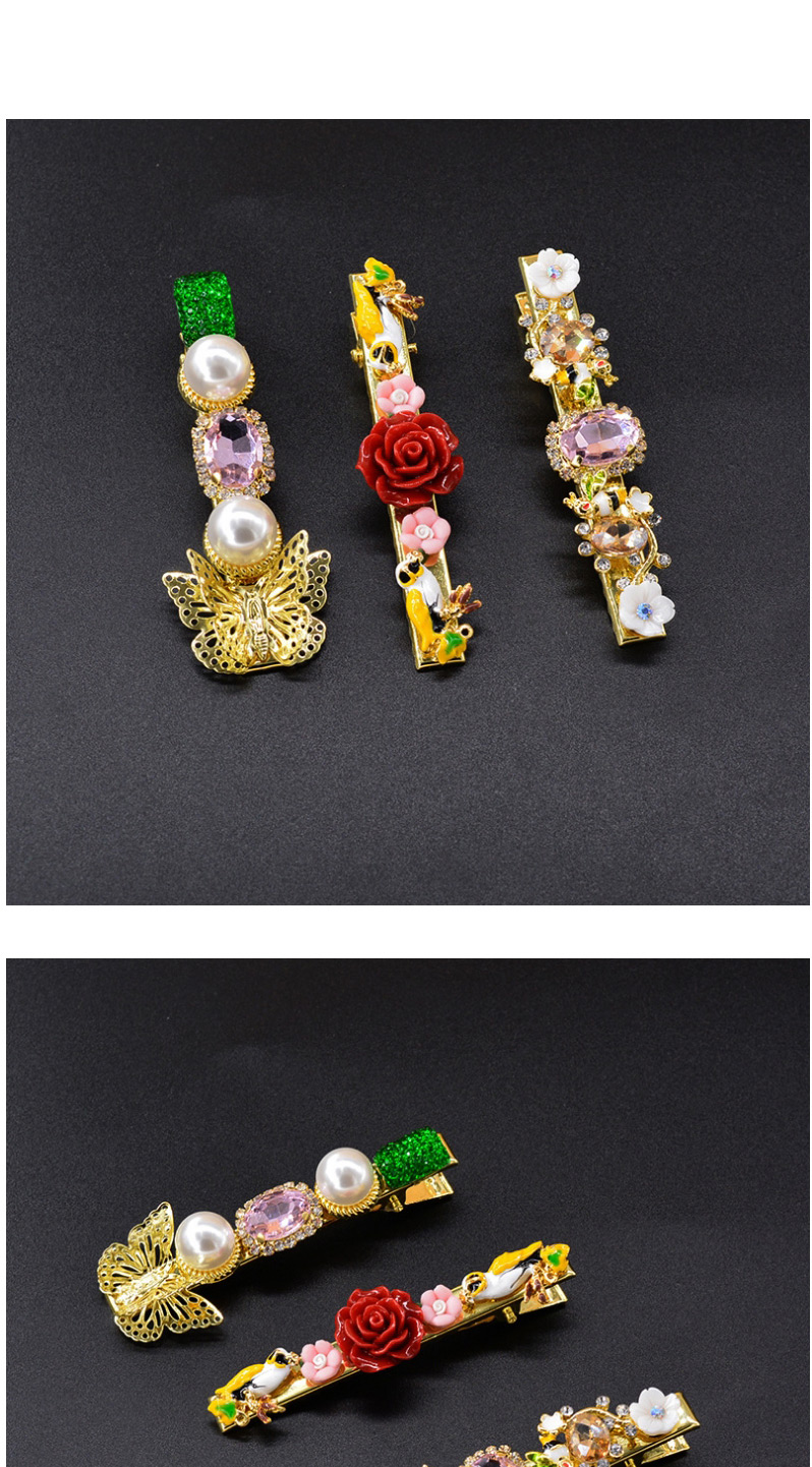 Fashion Color Mixing Crystal Butterfly Pearl Diamond Diamond Hair Clip,Hairpins