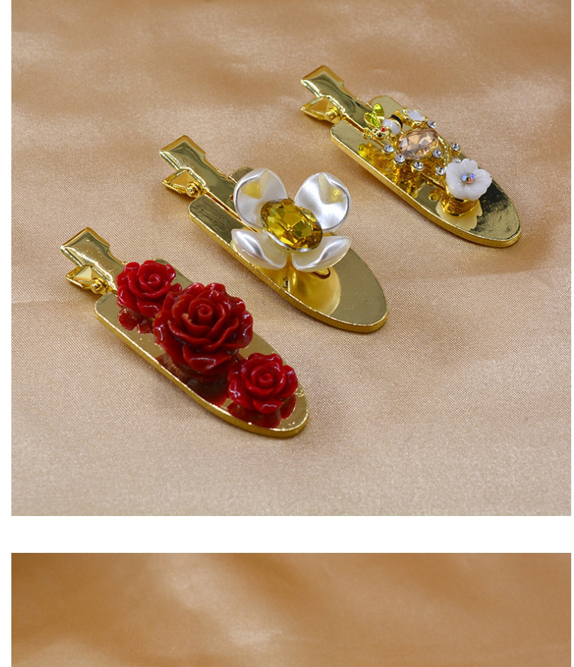 Fashion Red Small Shovel Glossy Resin Flower Hairpin,Hairpins