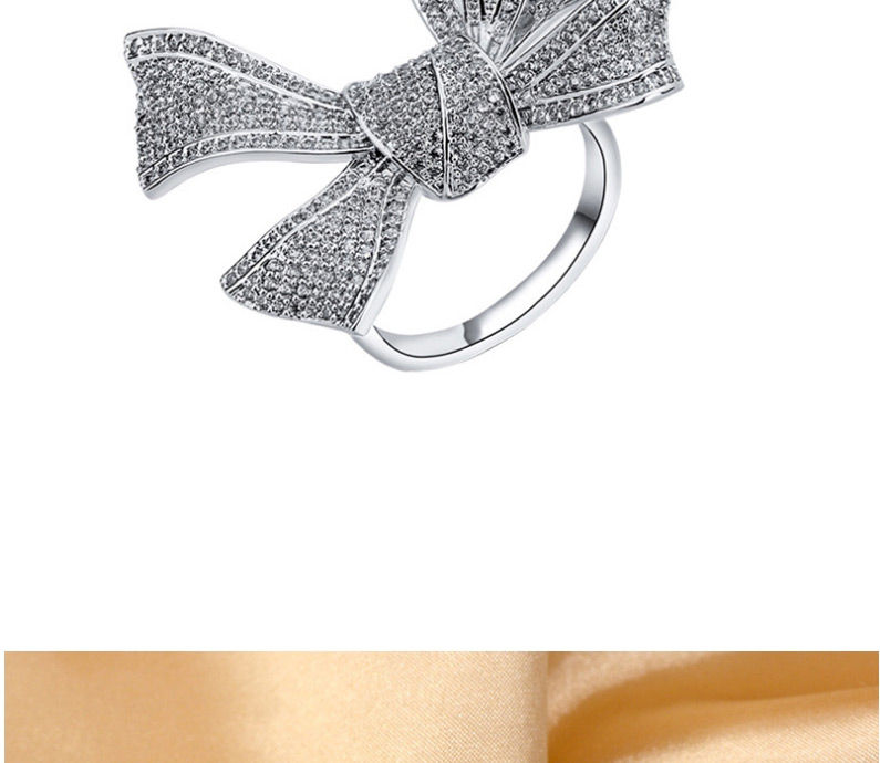 Fashion Silver Open Ring With Diamond Bow,Fashion Rings